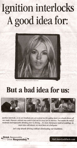 Lindsay Lohan, Interlock Ignition Ad Lindsay Lohan, Interlock Ignition Ad